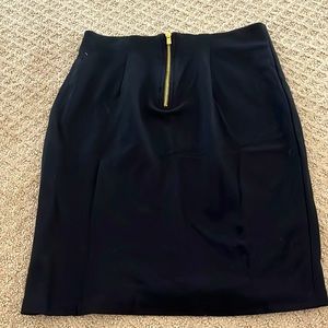 Black Pencil Skirt with gold back zipper